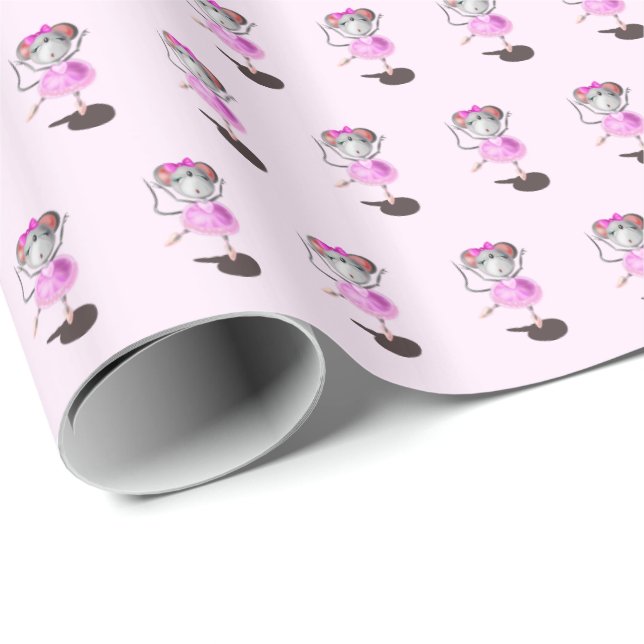 Little Ballerina Mouse Wrapping Paper (Roll Corner)