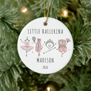 Little Ballerina Personalized Girl Ceramic Ornament