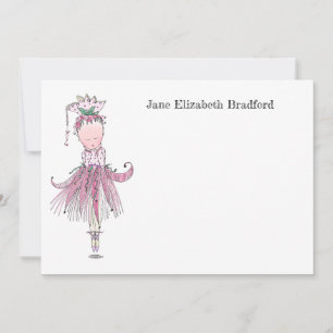 Little Ballerina pink Personalized Thank You Card