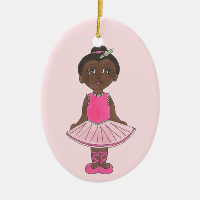 Little Ballerina Pink Tutu Toe Shoes Ballet Dance Ceramic Ornament (Front)