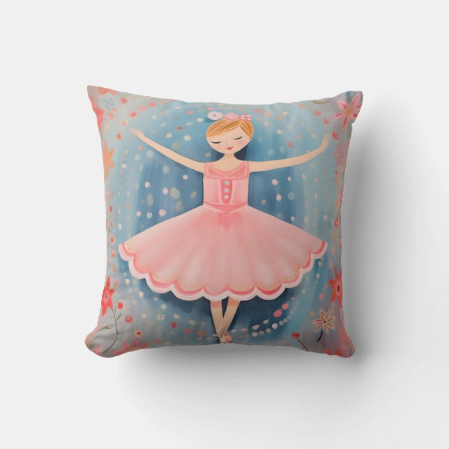 Little Ballerina  Throw Pillow (Front)