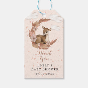 Little Bambi with Flowers Crescent Moon & Clouds Gift Tags