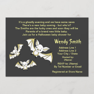 Little Bat Baby Shower Invitation Cards