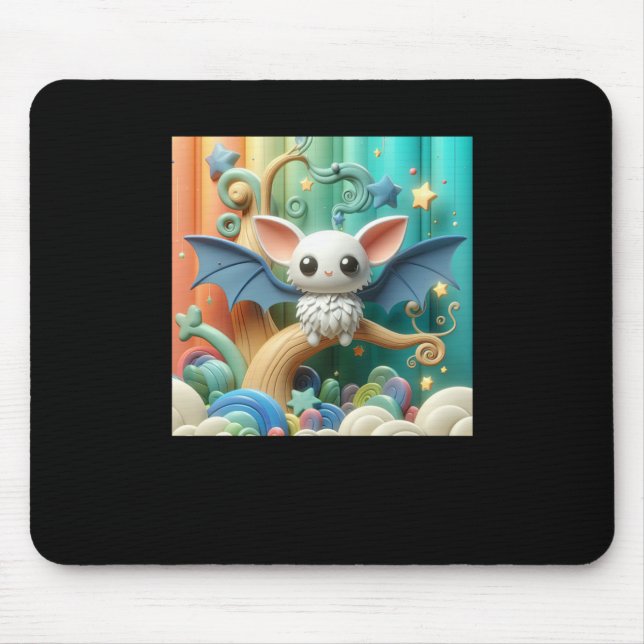 Little Bat In A Fantasy Land Sticker  Mouse Pad (Front)