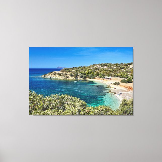 Little beach in Sardinia with turquoise water Canvas Print (Front)