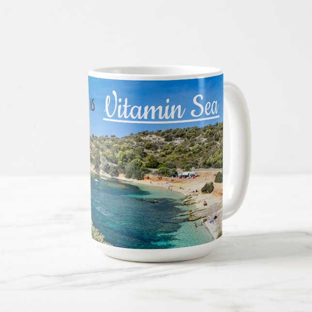 little beach in Sardinia with turquoise water Coffee Mug (Front Right)