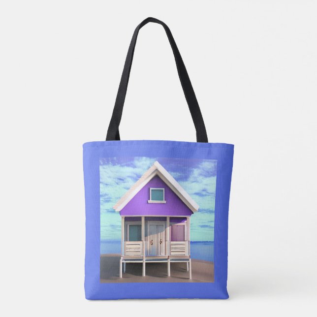 Little Beach Shack on the Sand Tote Bag (Back)