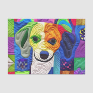 Little Beagle Puppy Quilt Like Design Tissue Paper
