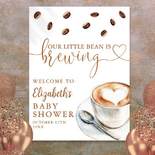 Little Bean Brewing Coffee Baby Shower Welcome Poster