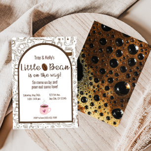 Little Bean Coffee Themed Baby Shower Invitation 
