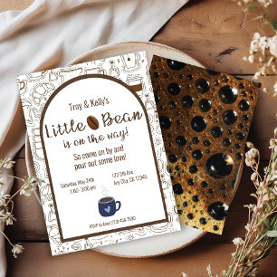 Little Bean Coffee Themed Baby Shower Invitation 