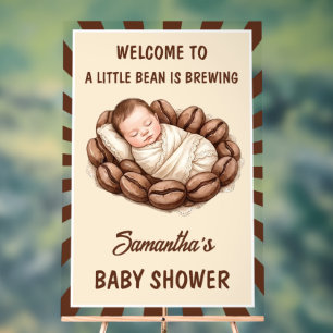 Little Bean Is Brewing Coffee Baby Shower Welcome Acrylic Sign