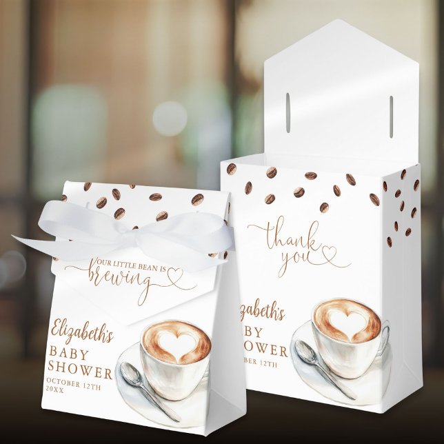 Little Bean Is Brewing Coffee Theme Baby Shower Favor Box (Little Bean Is Brewing Coffee Theme Baby Shower Favor Boxes)