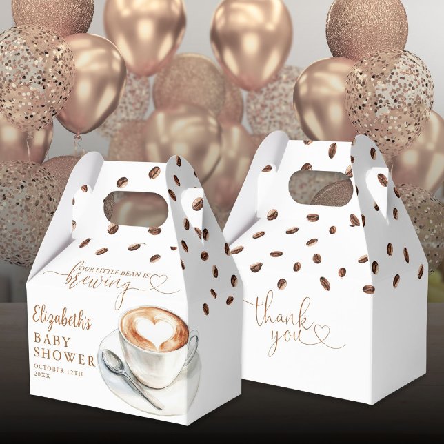 Little Bean Is Brewing Coffee Theme Baby Shower Favor Box (Little Bean Is Brewing Coffee Theme Baby Shower Favor Boxes)