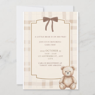 Little Bear Baby Shower Invite 