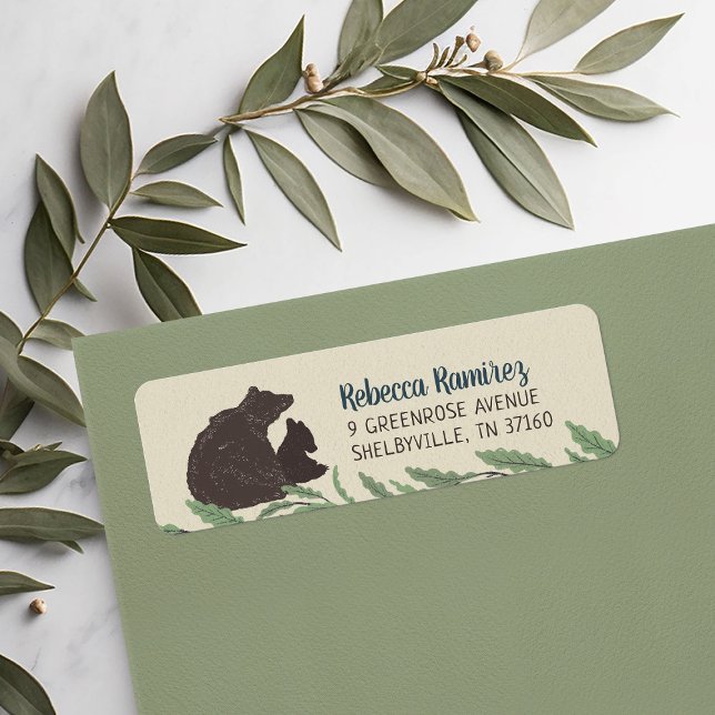 Little Bear Baby Shower Return Address Labels (Creator Uploaded)