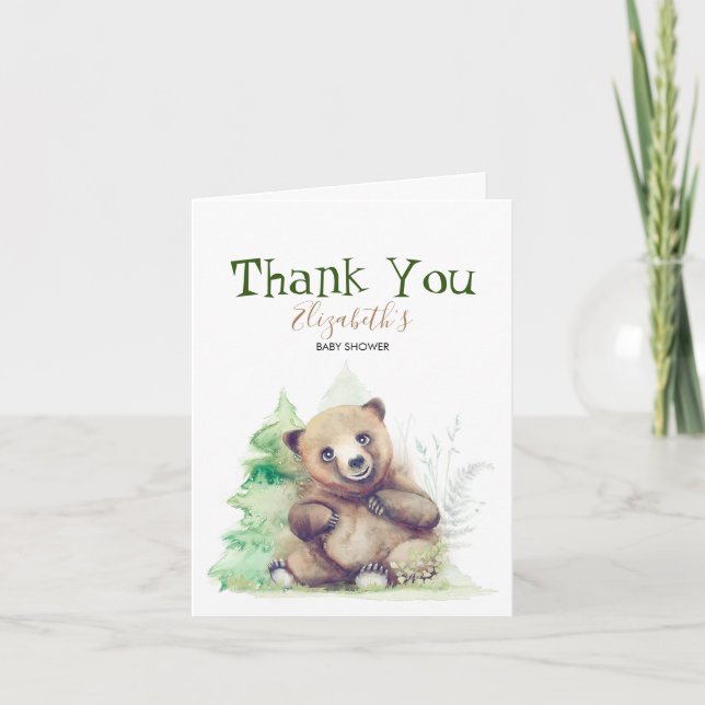 Little Bear Baby Shower Thank You (Front)
