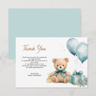 Little bear baby shower thank you card