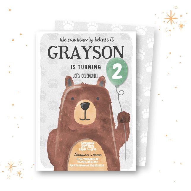 Little Bear Birthday Invitation (Creator Uploaded)
