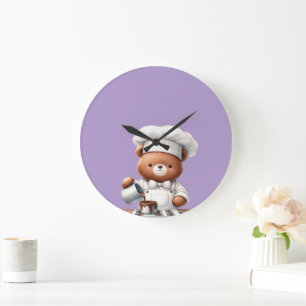 Little Bear-Chocolatier Large Clock