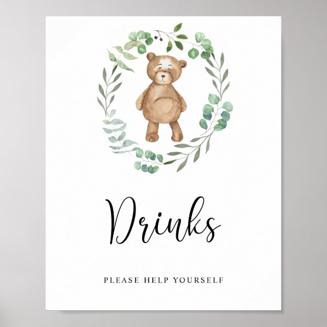 little bear Drinks help yourself Poster (Front)
