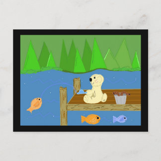 Little Bear on the Dock Postcard