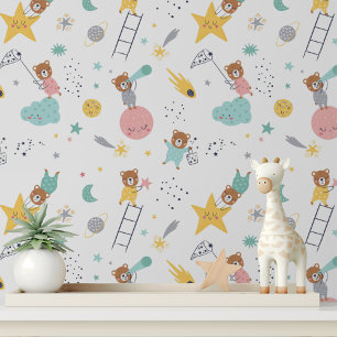 Little Bear Stars Nursery Peel and Stick Wallpaper