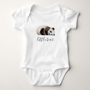 Little bear. Watercolor cute panda. Funny animal Baby Bodysuit