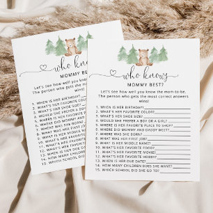Little bear Who knows mommy best baby shower game