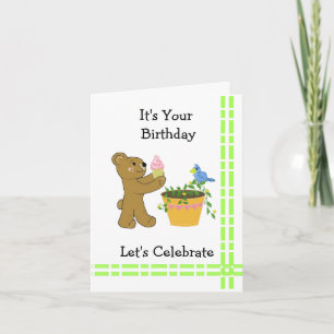 Little Bear with Ice Cream Cone Card