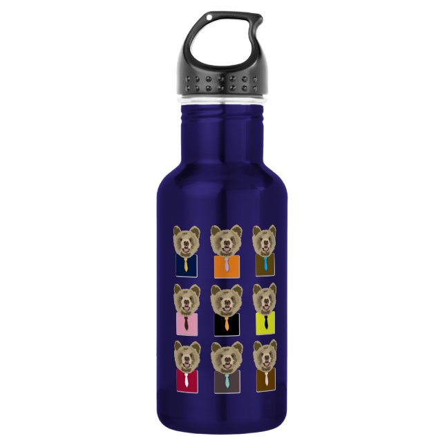 Little bear with tie 532 ml water bottle (Front)