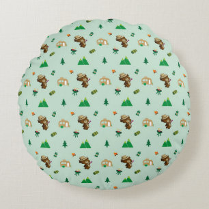 Little bear's camping trip round pillow
