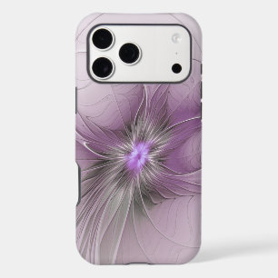 Little Beauty Modern Mauve Gray Fractal Art Flower