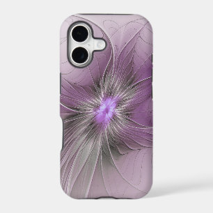 Little Beauty Modern Mauve Grey Fractal Art Flower