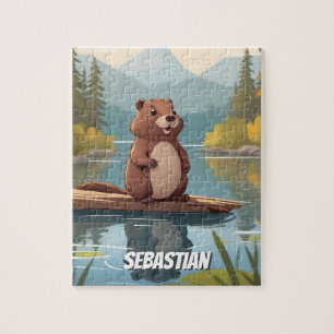 Little Beaver on Lake Personalized Kids Jigsaw Puzzle