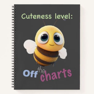 Little Bee Cuteness Level Cute Adorable Funny  Notebook