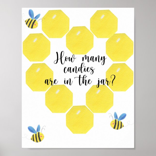 Little BEE devinez combien de bonbons Poster (Devant)