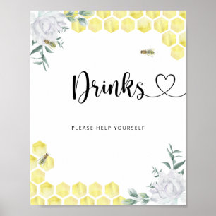 little bee Drinks help yourself Poster