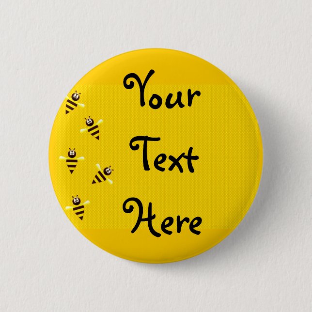 Little Bees 2 Inch Round Button (Front)