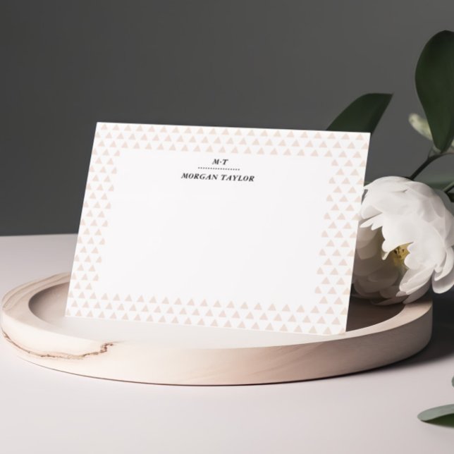 Little Beige Triangles Personalized Note Cards (Creator Uploaded)