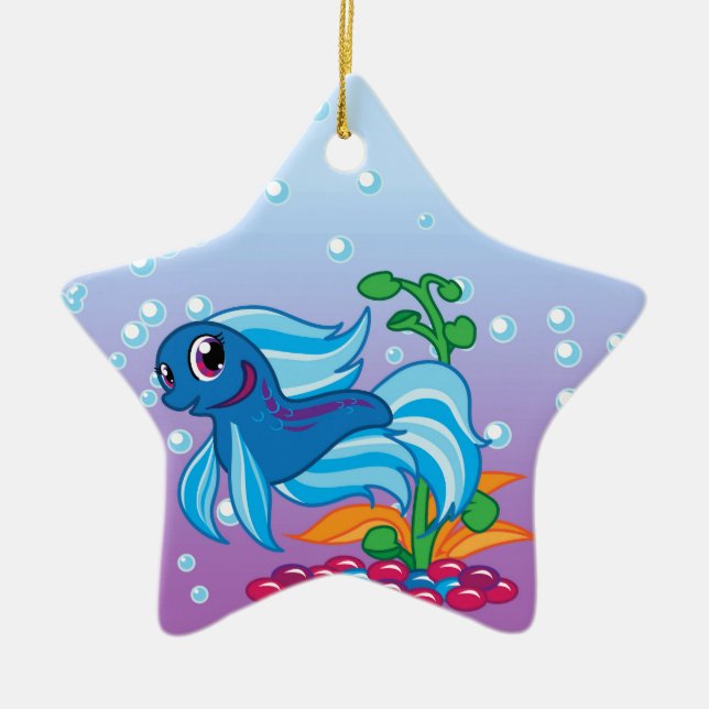 Little Betta Ceramic Ornament (Front)