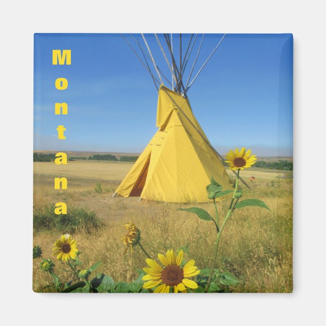 Little Big Horn Tipi Travel Souvenir Magnet (Front)