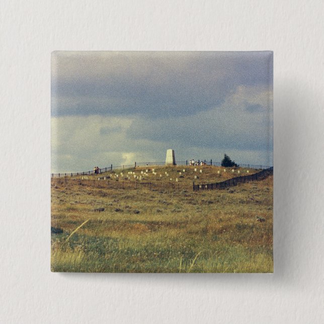 Little Bighorn Battlefield National Monument (phot 2 Inch Square Button (Front)