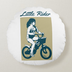 Little Bike Rider - Lovely Design Round Pillow