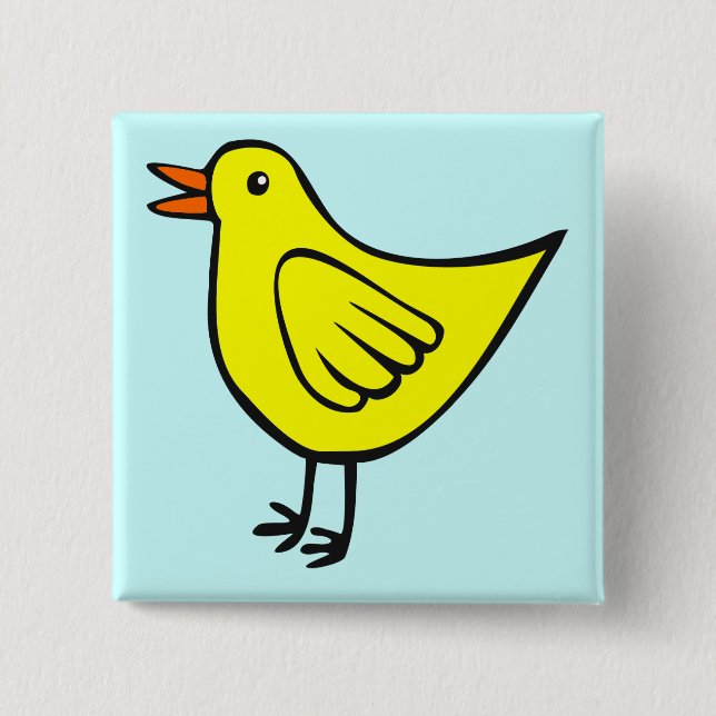 Little Bird 01 2 Inch Square Button (Front)