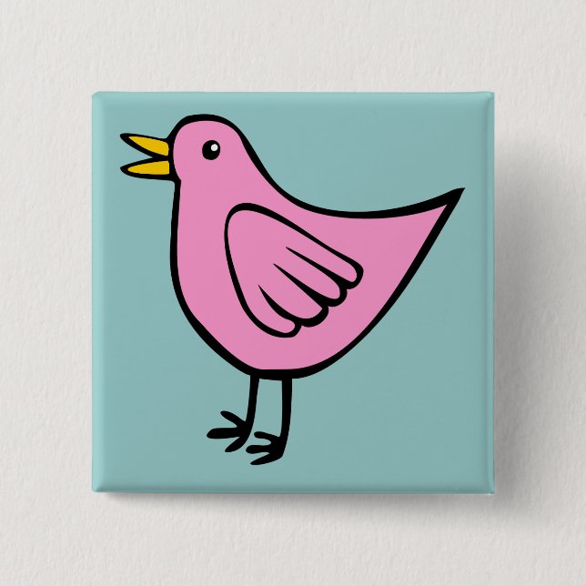 Little Bird 04 2 Inch Square Button (Front)