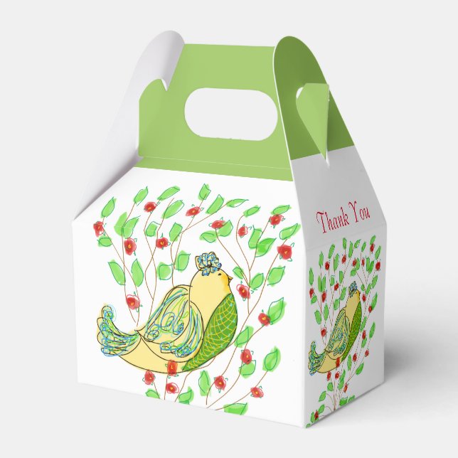 Little Bird Artstic Design Favor Box (Front Side)