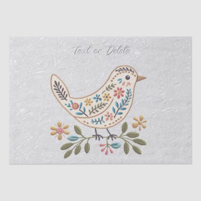 Little Bird Colourful Floral Tissue Paper (Front)