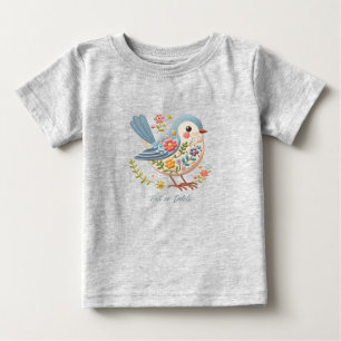 Little Bird Floral Blue Baby T-Shirt