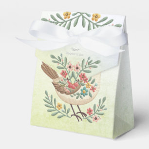Little Bird Floral Gold Favour Box